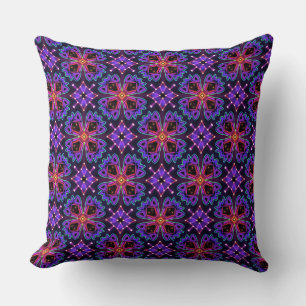 Square cushion Jimette Design blue fuchsia purple