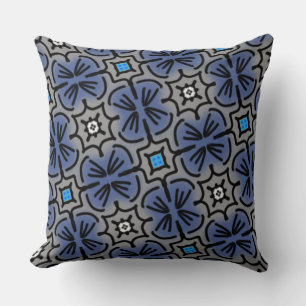 Square cushion Jimette Design blue grey black