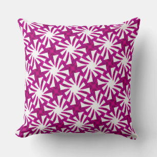 Square cushion Jimette Design fuchsia ans white