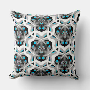 Square cushion Jimette Turquoise white gray design