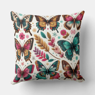 square cushion with butterfly stamp