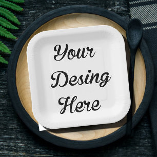 Square Custom Bridal Shower Paper Plates