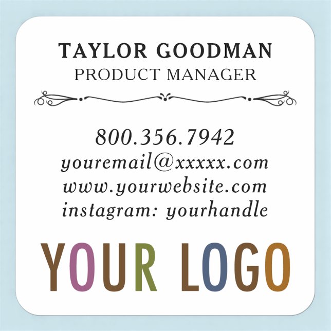Square Custom Business Card Stickers Acid Free (MISOOK Square Business Card Stickers)