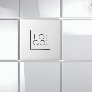 Square Custom Business Logo Branded Company Ceramic Tile