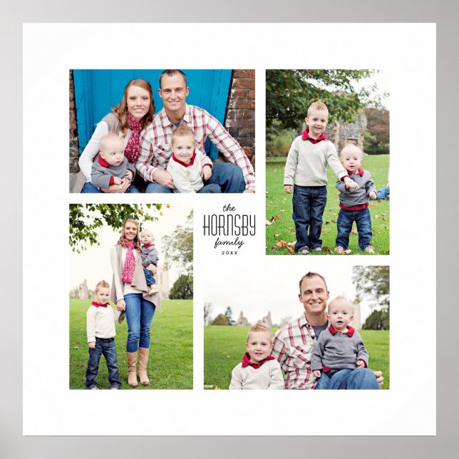 Square Custom Family 4-Photo Print (Front)