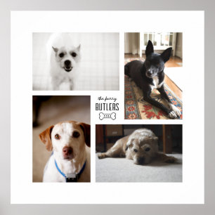 Square Custom Family Pet 4-Photo Print