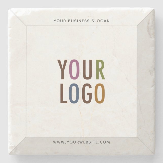 Square Custom Marble Coaster Company Logo Branded (Front)