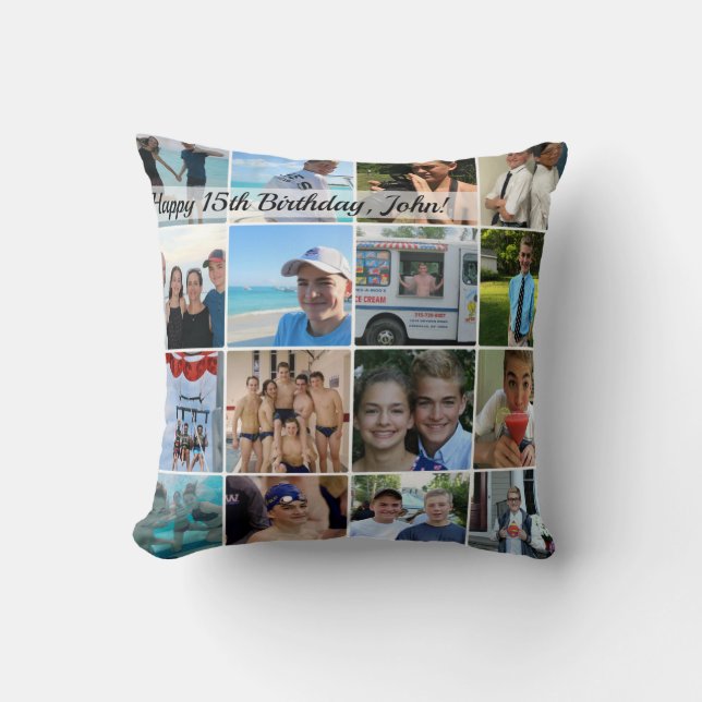 Square custom photo pillow - unique keepsake gift (Front)