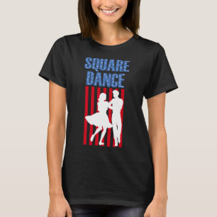 Square Dance American Patriotic Flag Western T-Shirt