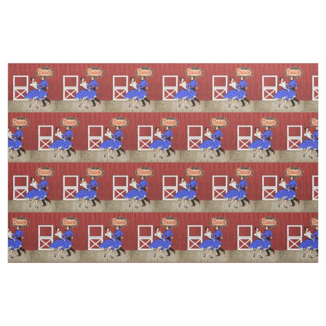 Square Dance Barn Dance Swing Dance Couple  4.5 Fabric (Fat Quarter)