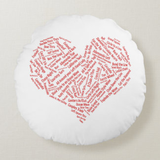 Square Dance Calls Heart Round Cushion