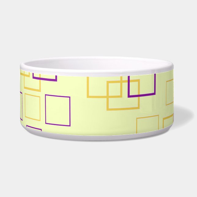Square Dance Ceramic Pet Bowl (Front)