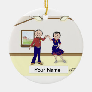 Square Dance Couple Ceramic Tree Decoration