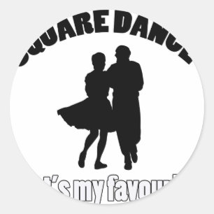 square dance designs classic round sticker