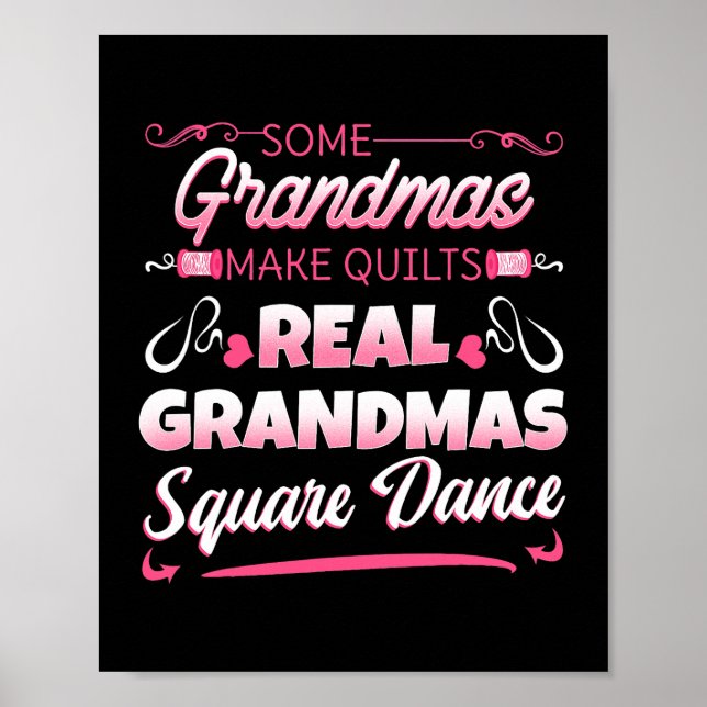 Square Dance Four Couples Folk Dancer Grandma Gran Poster (Front)