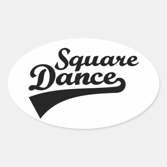 Square dance oval sticker (Front)