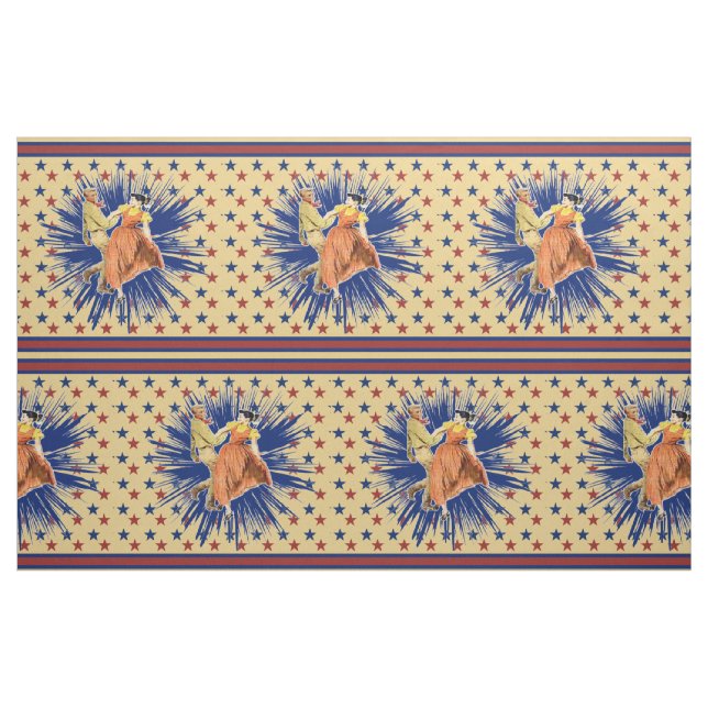 Square Dance Swing Dance Couple Star Stripe 9" Fabric (Fat Quarter)