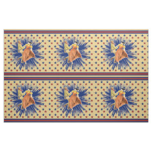 Square Dance Swing Dance Couple Star Stripe 9" Fabric