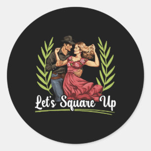 Square Dancing American Folk Dance Square Dancer  Classic Round Sticker