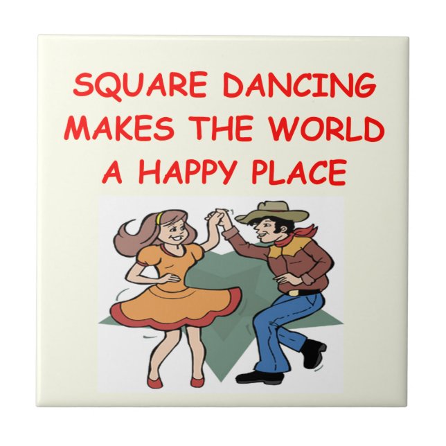 square dancing ceramic tile (Front)