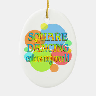 Square Dancing Colours My World Ceramic Ornament
