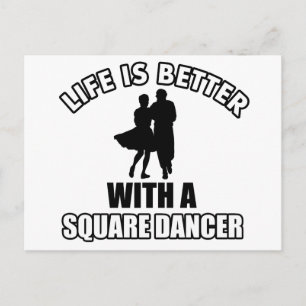Square dancing designs postcard