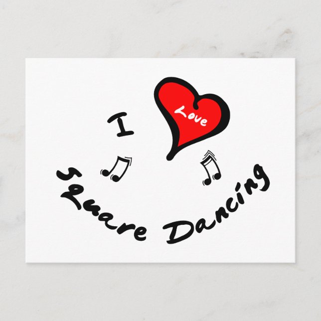 Square Dancing Items - I Heart Square Dancing Postcard (Front)