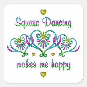 Square Dancing Makes Me Happy Sticker
