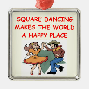 square dancing metal ornament