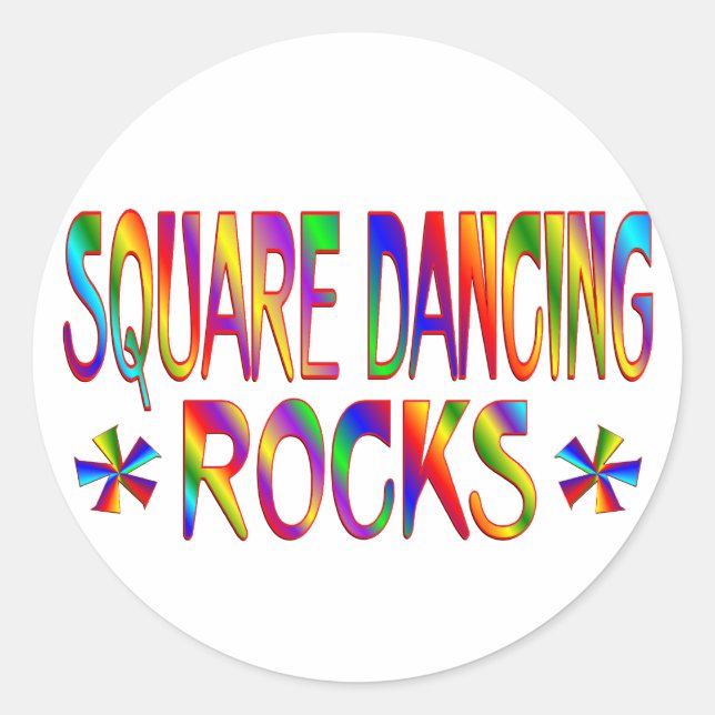 Square Dancing Rocks Classic Round Sticker (Front)