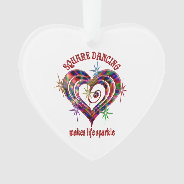 Square Dancing Sparkles Ornament (Front)