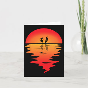 Square Dancing Sunset Square Dancer Vintage Square Card
