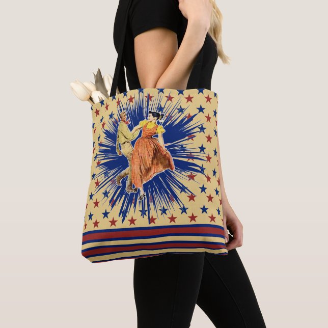 Square Dancing Swing Dancing Couple Tote Bag (Close Up)