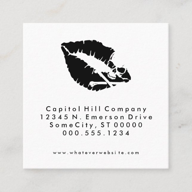 square deadly kiss appointment reminder card (Front)