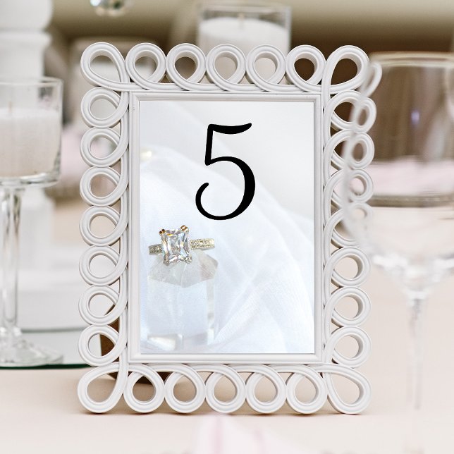 Square Diamond Ring and Pillar Crystal Wedding Table Number (Creator Uploaded)