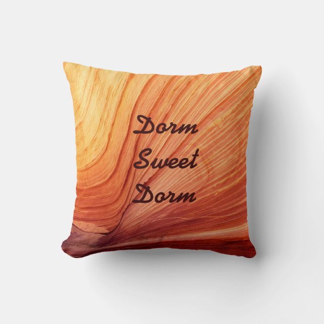 Square Dorm Sweet Dorm and Name  Cushion (Front)