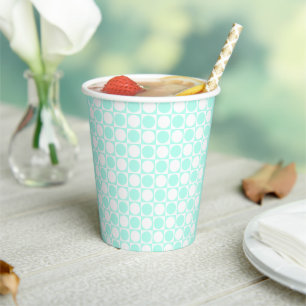 Square Dot Custom Pattern Paper Cups