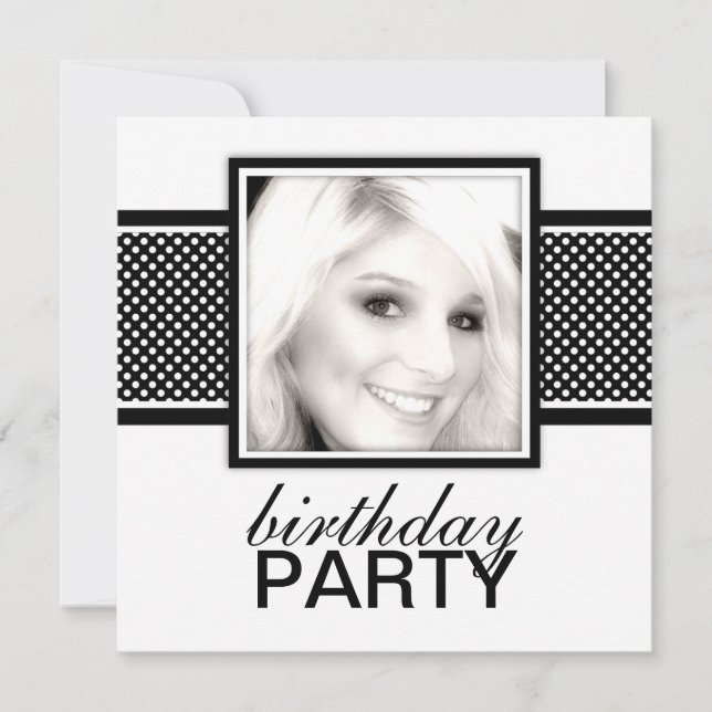 Square Dots Birthday Party Invitations (Front)