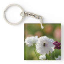 Square (double-sided) Keychain Flower Fields Flwr