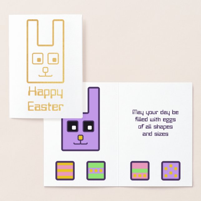 Square Easter Bunny Foil Card (Display)