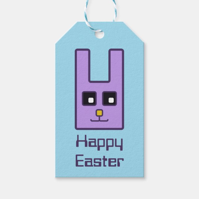 Square Easter Bunny Gift Tags (Front)