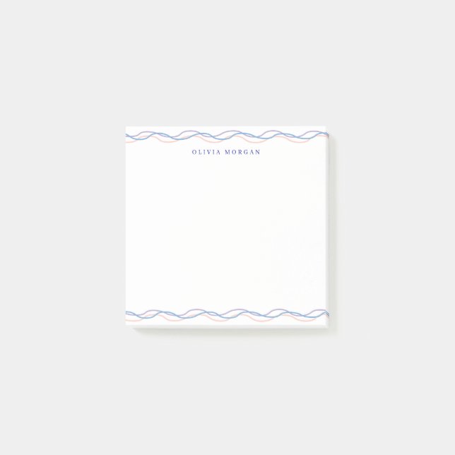 Square Elegant wavy border soft pastel Post-it Notes (Front)