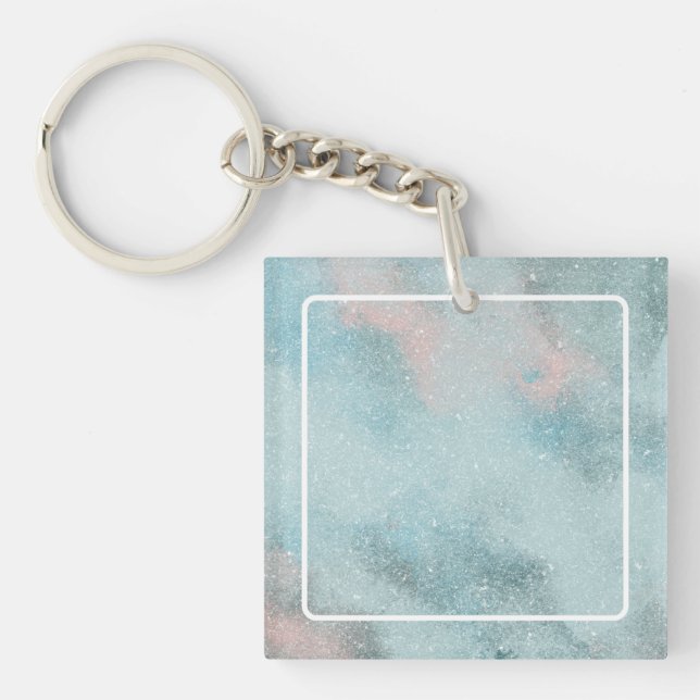 Square Family Photo  Mother's Day Gift Key Ring (Front)