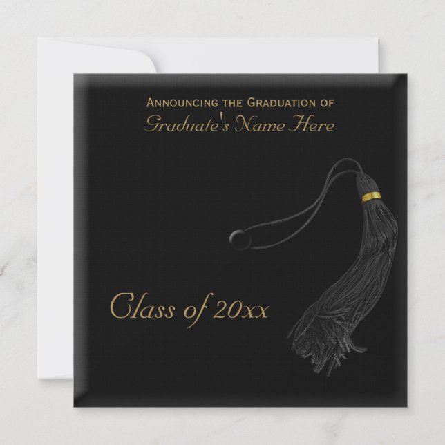 Square Faux Mortarboard Graduation Invitation (Front)