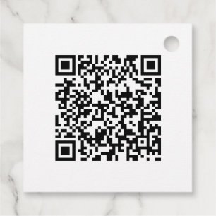 Square Favour Tags with Custom QR Code Design