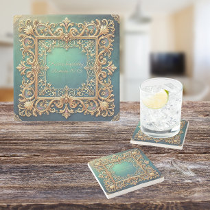 Square Fillagree Frame Customisable Stone Coaster