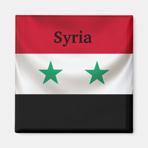 Square flag of Syria, ceremonial draped Magnet
