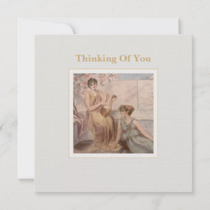 Square Flat Greeting Card Classical Art Thinking