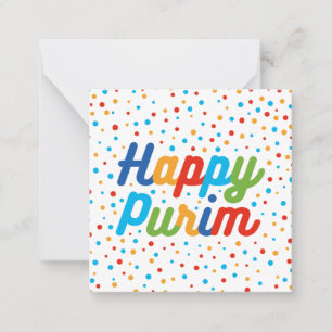 Square Flat Purim Holiday Card
