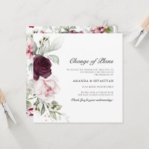 Square Floral Boho   Change Plans  Announcements